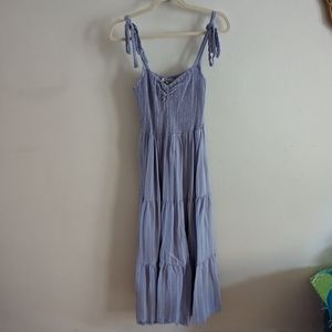Madewell Linen Tie Shoulder Dress